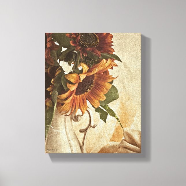 Rusty Orange Sunflowers Canvas Print (Front)