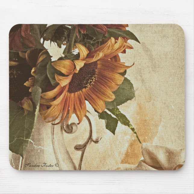 Rusty Orange Sunflowers Mouse Pad (Front)