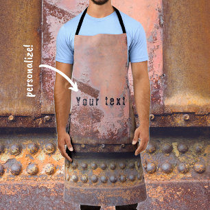 Rusty pink brown metal apron