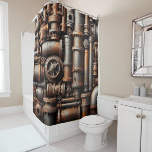 Rusty Pipes Shower Curtain
