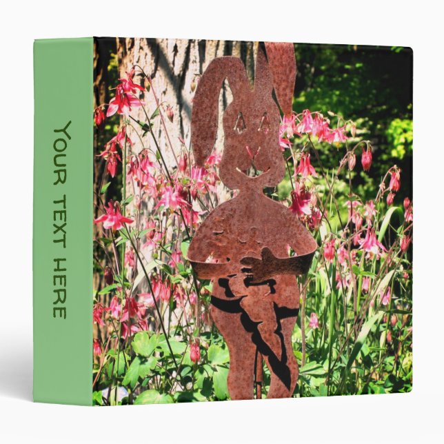 Rusty Rabbit Columbine Flower Garden Personalized Binder (Front/Spine)
