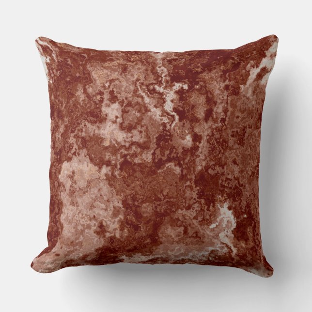 Rusty Red Marble abstract Throw Pillow (Front)