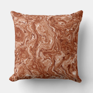 Rusty Red Marble abstract Throw Pillow