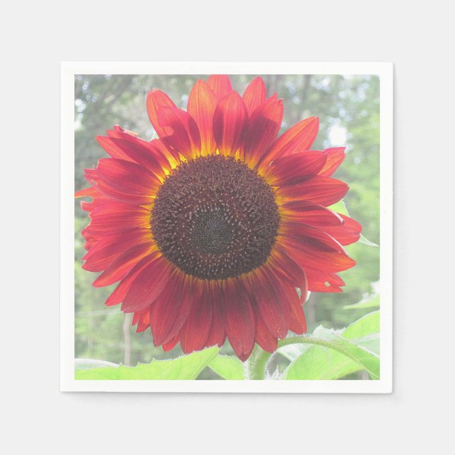 Rusty Red Sunflower Napkin (Front)