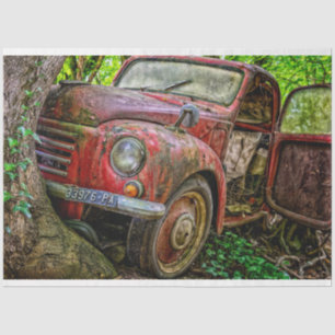 Rusty Red Truck Vintage 20x30  Decoupage Tissue Paper