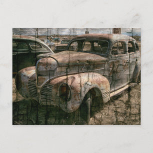 Rusty Retro Car Vintage Postcard