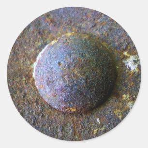 Rusty Steel Industrial Rivet Classic Round Sticker