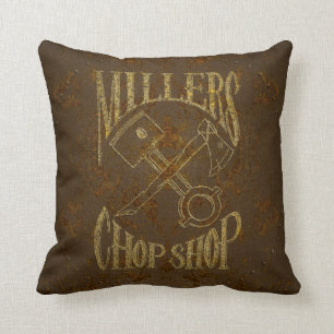 Rusty Steel Logo with Rivets Throw Pillow
