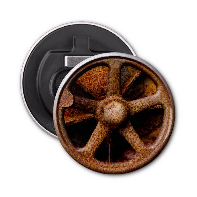 Rusty Submarine Hatch Wheel Bottle Opener (Front)