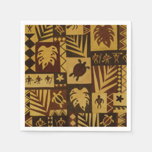 Rusty Tapa Hawaiian Warrior Paper Napkins