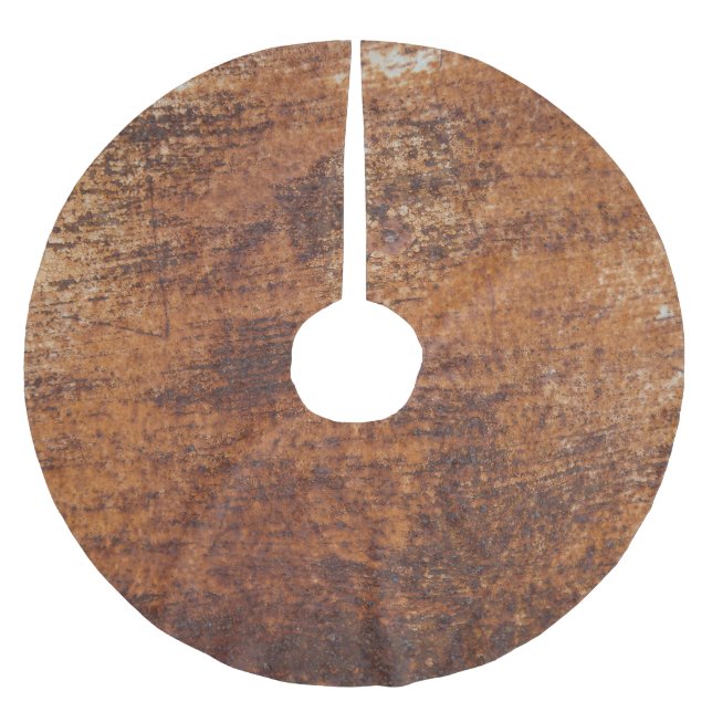 Rusty Textured Metal Surface Brushed Polyester Tree Skirt (Front)