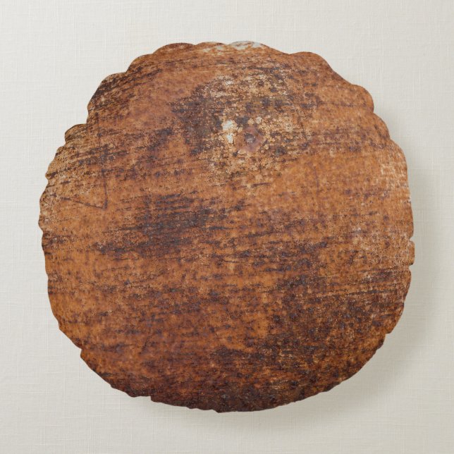 Rusty Textured Metal Surface Round Pillow (Front)