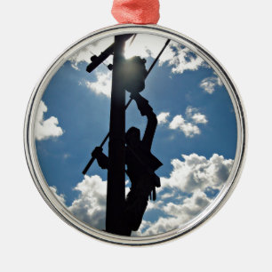 Rusty the Lineman Metal Ornament