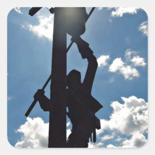 Rusty the Lineman Square Sticker