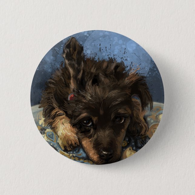 Rusty the Poodle 2 Inch Round Button (Front)