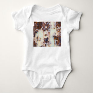 Rusty Train Wagon Peeling Paint Baby Bodysuit