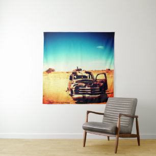Rusty Vintage Car Tapestry