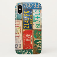 rusty vintage license plate collection