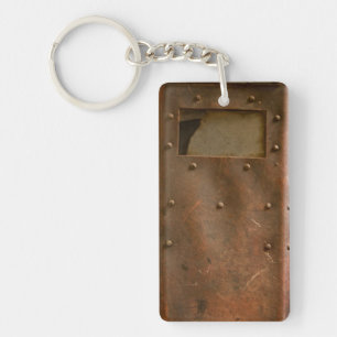 Rusty welding helmet keychain