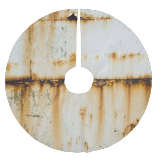 Rusty White Metal: Textured Surface Brushed Polyester Tree Skirt