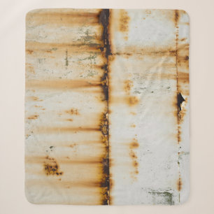 Rusty White Metal: Textured Surface Sherpa Blanket
