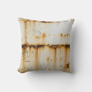 Rusty White Metal: Textured Surface Throw Pillow