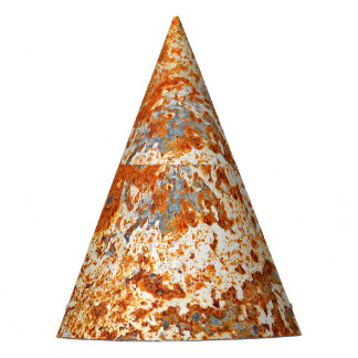 Rusty zinc: grunge texture background. party hat