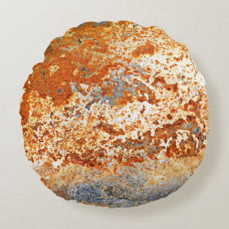Rusty zinc: grunge texture background. round pillow