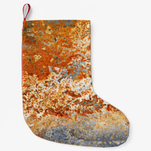 Rusty zinc: grunge texture background. small christmas stocking