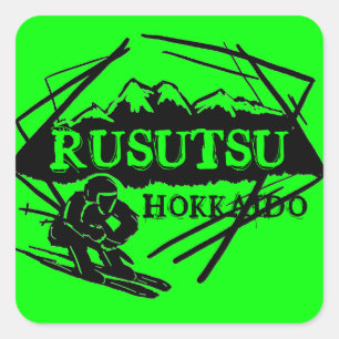 Rusutsu Hokkaido Japan green ski logo stickers