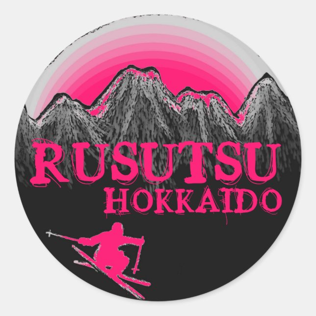 Rusutsu Hokkaido Japon stickers ski rose (Devant)
