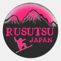 Rusutsu Japon stickers snowboarder rose