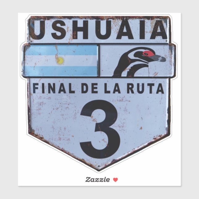 Ruta 3 Ushuaia Patagonia road sign (Sheet)