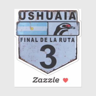 Ruta 3 Ushuaia Patagonia road sign