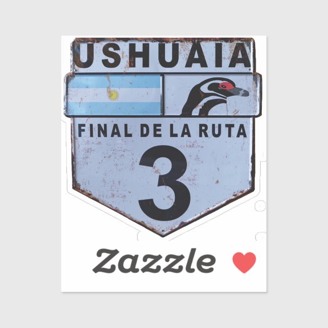 Ruta 3 Ushuaia Patagonia road sign (Sheet)