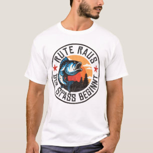 Rute raus der Spass beginnt Angler Angeln Fischer T-Shirt