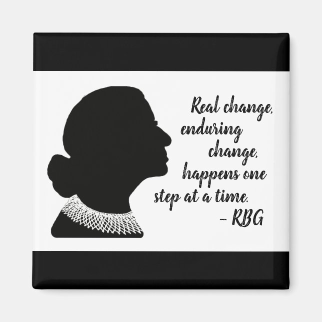 Ruth Bader Ginsberg Silhouette Change Quote Magnet (Front)
