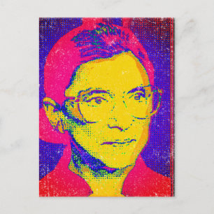 Ruth Bader Ginsburg 1983, Pop Art Portrait Postcard