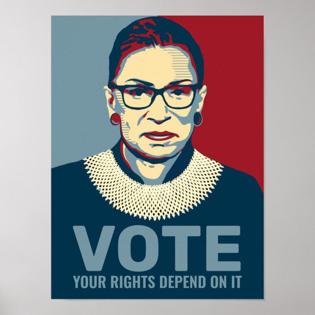 Ruth Bader Ginsburg Affiche de vote Pop Art Modern (Devant)
