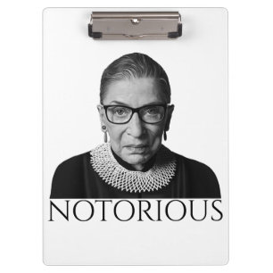 Ruth Bader Ginsburg B&W Notorious Clipboard