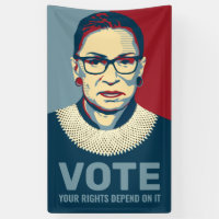 Ruth Bader Ginsburg Bannière de vote pop-art moder