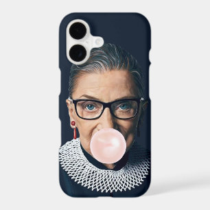 Ruth Bader Ginsburg Blowing Pink Bubble gum   