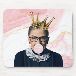 Ruth Bader Ginsburg Blowing Pink Bubble gum Mouse Pad