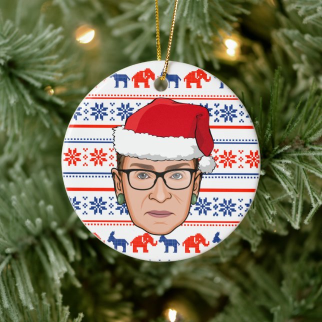 RUTH BADER GINSBURG Christmas Ceramic Ornament (Tree)
