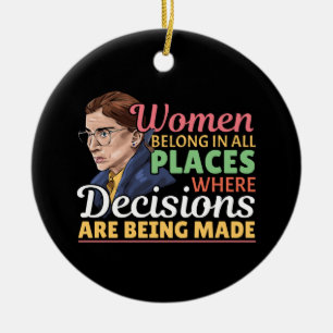 Ruth Bader Ginsburg Feminist Lawyer Judge Ceramic Ornament