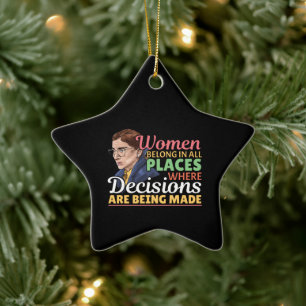 Ruth Bader Ginsburg Feminist Lawyer Judge Ceramic Ornament