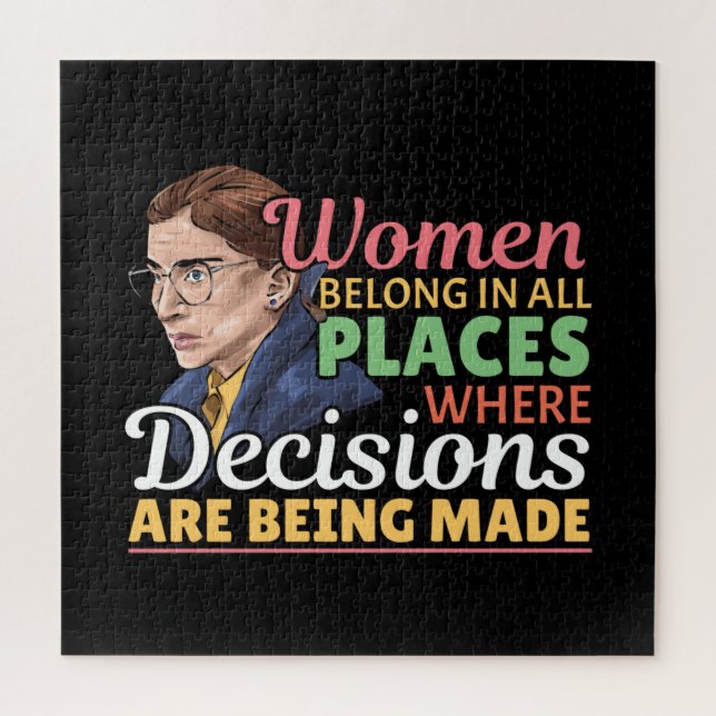 Ruth Bader Ginsburg Feminist Lawyer Judge Jigsaw Puzzle (Vertical)