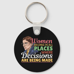 Ruth Bader Ginsburg Feminist Lawyer Judge Keychain