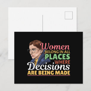 Ruth Bader Ginsburg Feminist Lawyer Judge Postcard