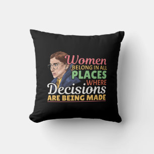 Ruth Bader Ginsburg Feminist Lawyer Judge Throw Pillow
